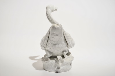 A blanc de Chine-style model of a swan, Meissen, Germany, 18th C.