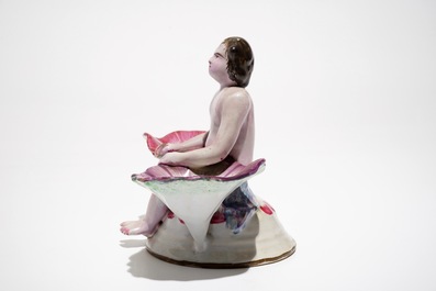 A French faience figurative double salt, Sceaux, 18th C.