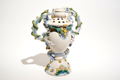 A polychrome Winterthur faience vase, Switzerland, 17th C.