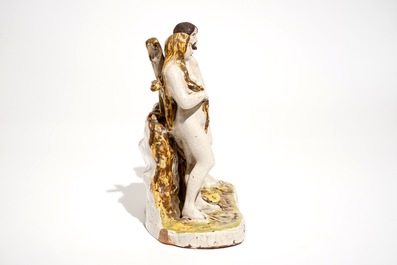 A French faience group depicting Adam and Eve, Dinan, 19th C.