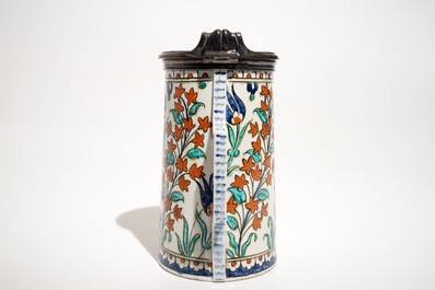 An Iznik-style silver-mounted jug, Samson workshop, Paris, France, 19th C.