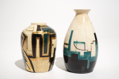 Cockx, Jan (Belgique, 1891-1976), deux vases constructivistes, 20&egrave;me