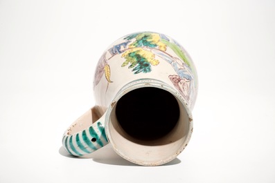 A Gm&uuml;nden faience jug, Austria, 18th C. and a triangular Ferdi&scaron; Kostka dish, Slovakia, ca. 1900
