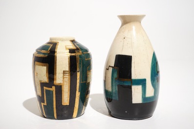Cockx, Jan (Belgique, 1891-1976), deux vases constructivistes, 20&egrave;me