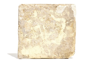 A large Dutch Delft blue, white and manganese biblical tile, 1st half 18th C.