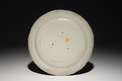 A French faience trompe l'oeil dish with olives, Moustiers, 18th C.
