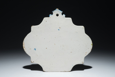 A Dutch Delft blue and white mythological plaque, 18th C.