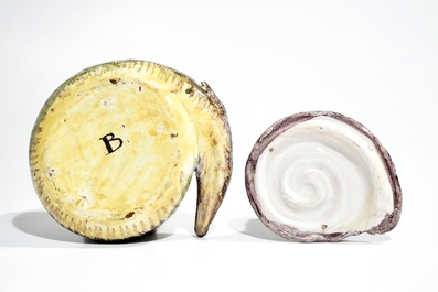 Une terrine couverte en forme de brochet en fa&iuml;ence de Bruxelles, 18&egrave;me