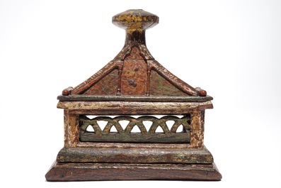 A polychrome wooden reliquary, Alps region, Austria or Italy, 1st half 16th C.