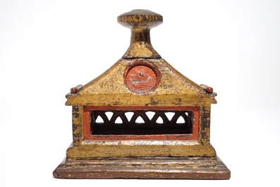A polychrome wooden reliquary, Alps region, Austria or Italy, 1st half 16th C.