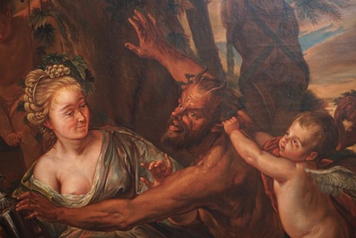 French school, 19th C., Pan and Syrinx, oil on canvas
