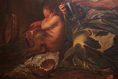 French school, 19th C., Pan and Syrinx, oil on canvas