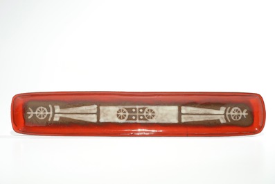 Tieberghien, Oswald (Belgium, 1936): 3 elongated trays, 2nd half 20th C.