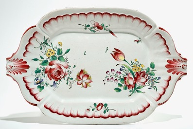 A French faience de l'Est tureen and cover on stand, 19th C.