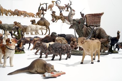 A collection of German elastolin and lineol animal toy figures, Hausser, 1st half 20th C.