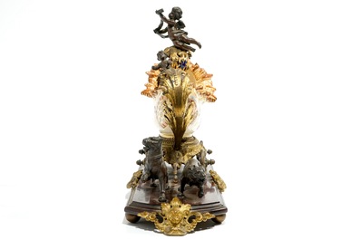 A bronze-mounted Satsuma-style bowl with cherubs, J. Fischer, Budapest, 19th C.