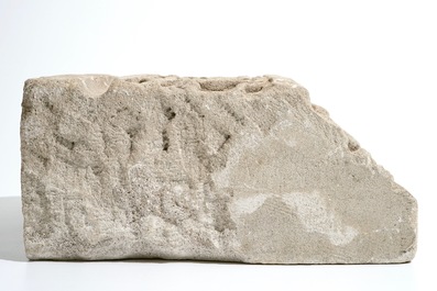 A Romanesque sandstone arch fragment, France, 12/13th C.