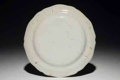 A rare French faience masonic dish, poss. Ferrat, Moustiers, or Nevers, 18th C.