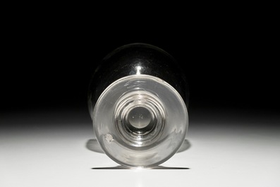 Ten stemmed glasses and two small glass jugs, England, 18/19th C.