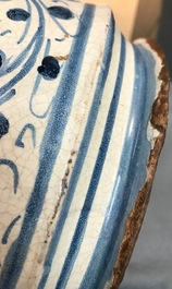A very large armorial Italian maiolica albarello, Deruta, 17th C.
