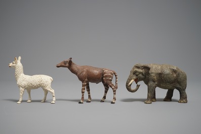 A collection of German elastolin and lineol animal toy figures, Hausser, 1st half 20th C.