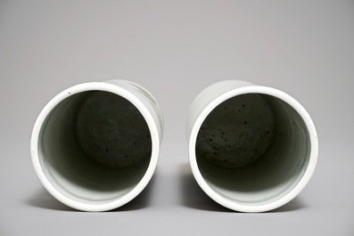 A pair of Chinese hat stands with landscapes, 1st half 20th C.