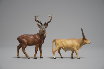 A collection of German elastolin and lineol animal toy figures, Hausser, 1st half 20th C.