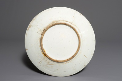 A large Chinese Canton famille rose charger, 19th C.