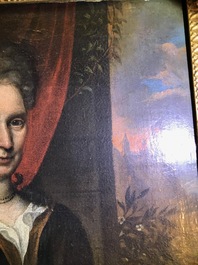 Hollandse School, 17e eeuw, Portret van een dame, gedat. 1693, olie op doek