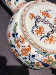 A pewter-mounted Dutch Delft cashmire palette relief-decorated jug, 1st half 18th C.