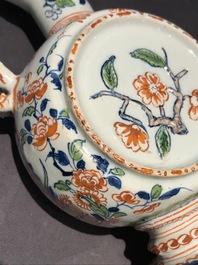 A pewter-mounted Dutch Delft cashmire palette relief-decorated jug, 1st half 18th C.