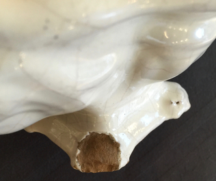A monochrome white sculptural salt, Faenza, 17th C.