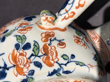 A pewter-mounted Dutch Delft cashmire palette relief-decorated jug, 1st half 18th C.
