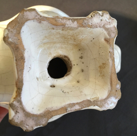 A monochrome white sculptural salt, Faenza, 17th C.