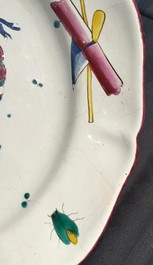 A rare French faience masonic dish, poss. Ferrat, Moustiers, or Nevers, 18th C.