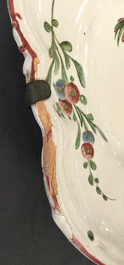 An exceptionally large French faience oval chinoiserie dish, Luneville, 18th C.