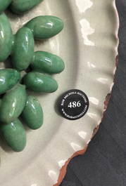 A French faience trompe l'oeil dish with olives, Moustiers, 18th C.