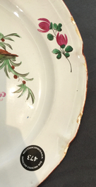A French faience de l'Est plate with a bear, Les Islettes or Moustiers, 18th C.