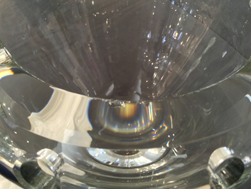 A four-piece Val Saint-Lambert crystal tulip vase, "Bulbe", by Ronald van der Hilst, ca. 2005