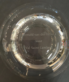 A four-piece Val Saint-Lambert crystal tulip vase, "Bulbe", by Ronald van der Hilst, ca. 2005