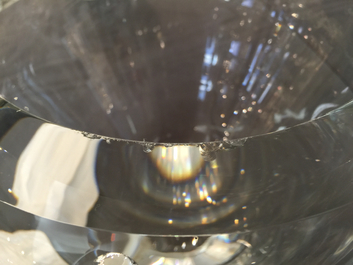A four-piece Val Saint-Lambert crystal tulip vase, "Bulbe", by Ronald van der Hilst, ca. 2005
