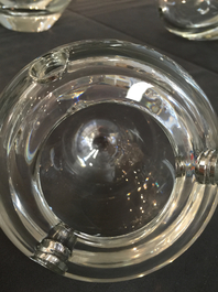 A four-piece Val Saint-Lambert crystal tulip vase, "Bulbe", by Ronald van der Hilst, ca. 2005