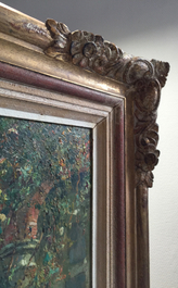 Verbrugghe, Charles (Belgi&euml;, 1877-1974), Zicht op Gruuthuse, olie op paneel