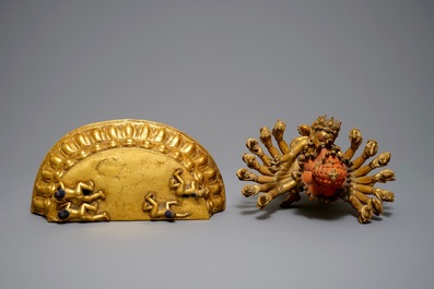 Une grande figure de Kapaladhara Hevajra en bronze dor&eacute;, Sino-Tibet, 17/18&egrave;me