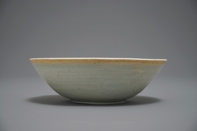 A Chinese incised qingbai bowl with underglaze floral design, Song