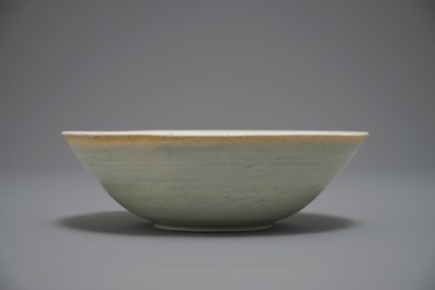 A Chinese incised qingbai bowl with underglaze floral design, Song