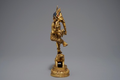 Un mod&egrave;le de Ganesh en bronze dor&eacute;, Sino-Tibet, 19/20&egrave;me