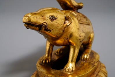 Un mod&egrave;le de Ganesh en bronze dor&eacute;, Sino-Tibet, 19/20&egrave;me