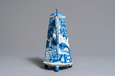 A rare Chinese blue and white "Europa and the bull" coffee pot, Kangxi