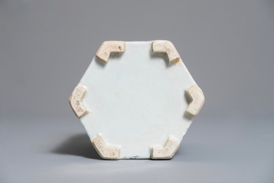 A Chinese hexagonal famille rose brush pot, Yongzheng
